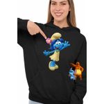 Fashion, accesorii si bijuterii - Femei - Imbracaminte femei - Hanorace femei - Hanorac Femei Smurf Blossom Strumfii, negru, marime S - Infinity.ro