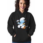 Fashion, accesorii si bijuterii - Femei - Imbracaminte femei - Hanorace femei - Hanorac Femei Strumfii Tamplar Meserias Dulgher, negru, marime S - Infinity.ro