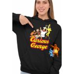 Fashion, accesorii si bijuterii - Femei - Imbracaminte femei - Hanorace femei - Hanorac Femei Curious George Gradina Zoologica Cimpanzeu, negru, marime S - Infinity.ro
