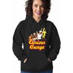 Fashion, accesorii si bijuterii - Femei - Imbracaminte femei - Hanorace femei - Hanorac Femei Curious George Gradina Zoologica Cimpanzeu, negru, marime S - Infinity.ro