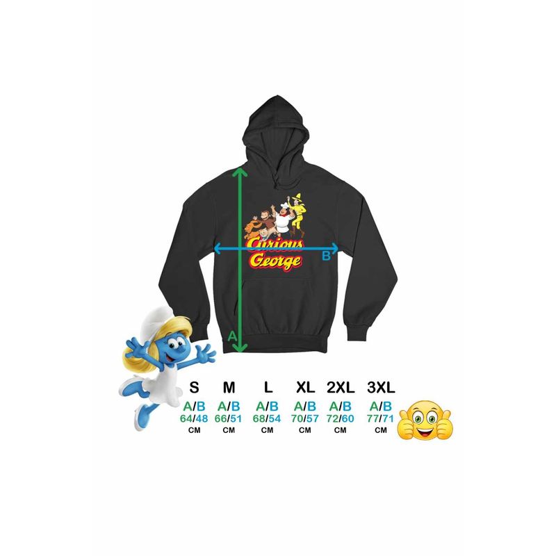 Fashion, accesorii si bijuterii - Femei - Imbracaminte femei - Hanorace femei - Hanorac Femei Curious George Gradina Zoologica Cimpanzeu, negru, marime S - Infinity.ro