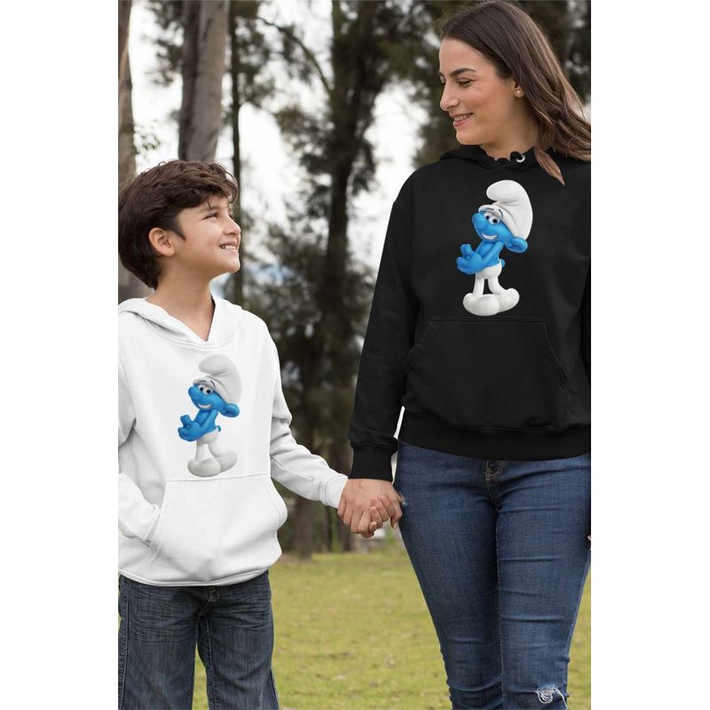 Fashion, accesorii si bijuterii - Femei - Imbracaminte femei - Hanorace femei - Hanorac Femei Strumfii Rusinosul Sfiosul, negru, marime S - Infinity.ro