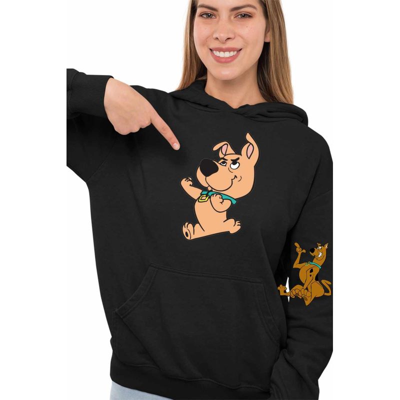 Fashion, accesorii si bijuterii - Femei - Imbracaminte femei - Hanorace femei - Hanorac Femei Scooby Doo Scrappy, negru, marime S - Infinity.ro