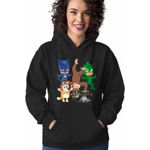 Fashion, accesorii si bijuterii - Femei - Imbracaminte femei - Hanorace femei - Hanorac Femei Curiosul George Eroi Pijama Bingo Tom, negru, marime S - Infinity.ro