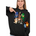 Fashion, accesorii si bijuterii - Femei - Imbracaminte femei - Hanorace femei - Hanorac Femei Curiosul George Eroi Pijama Bingo Tom, negru, marime S - Infinity.ro