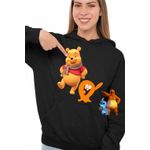 Fashion, accesorii si bijuterii - Femei - Imbracaminte femei - Hanorace femei - Hanorac Femei Lamput Winnie the Pooh, negru, marime S - Infinity.ro