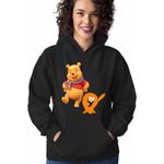 Fashion, accesorii si bijuterii - Femei - Imbracaminte femei - Hanorace femei - Hanorac Femei Lamput Winnie the Pooh, negru, marime S - Infinity.ro