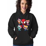 Fashion, accesorii si bijuterii - Femei - Imbracaminte femei - Hanorace femei - Hanorac Femei Super Pisicute Paienjenel, negru, marime S - Infinity.ro