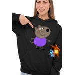 Fashion, accesorii si bijuterii - Femei - Imbracaminte femei - Hanorace femei - Hanorac Femei Catelul Danny Purcelusa Peppa Pig, negru, marime S - Infinity.ro