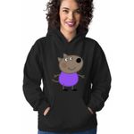 Fashion, accesorii si bijuterii - Femei - Imbracaminte femei - Hanorace femei - Hanorac Femei Catelul Danny Purcelusa Peppa Pig, negru, marime S - Infinity.ro