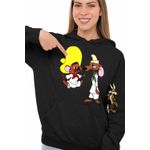 Fashion, accesorii si bijuterii - Femei - Imbracaminte femei - Hanorace femei - Hanorac Femei Speedy Gonzales Slowpoke Rodriguez, negru, marime S - Infinity.ro