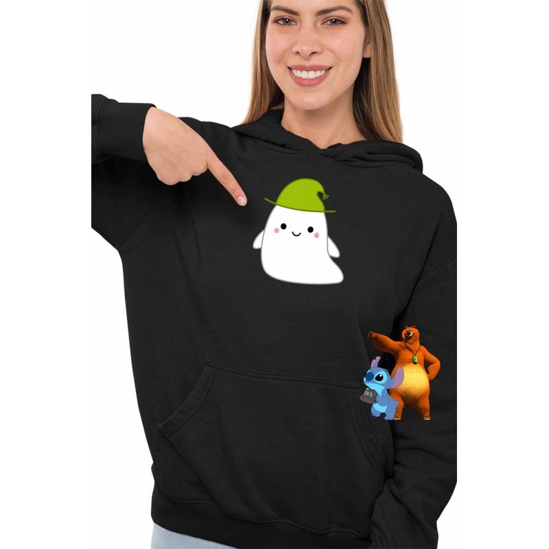 Fashion, accesorii si bijuterii - Femei - Imbracaminte femei - Hanorace femei - Hanorac Femei Squishmallows Fantoma Halloween, negru, marime S - Infinity.ro