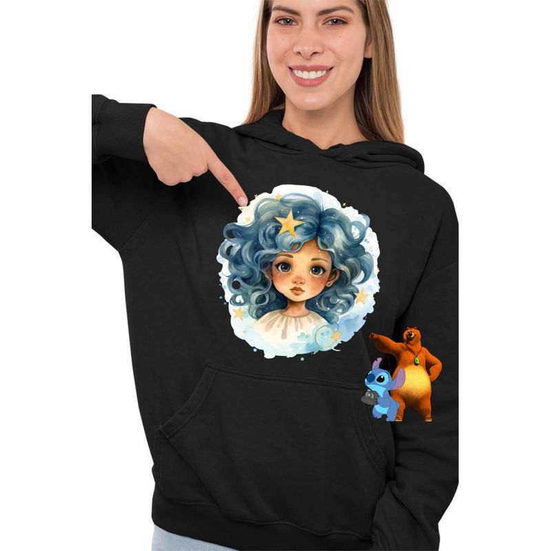 Fashion, accesorii si bijuterii - Femei - Imbracaminte femei - Hanorace femei - Hanorac Femei Fecioara Baby Zodiac Horoscop Virgo Astrologie, negru, marime S - Infinity.ro