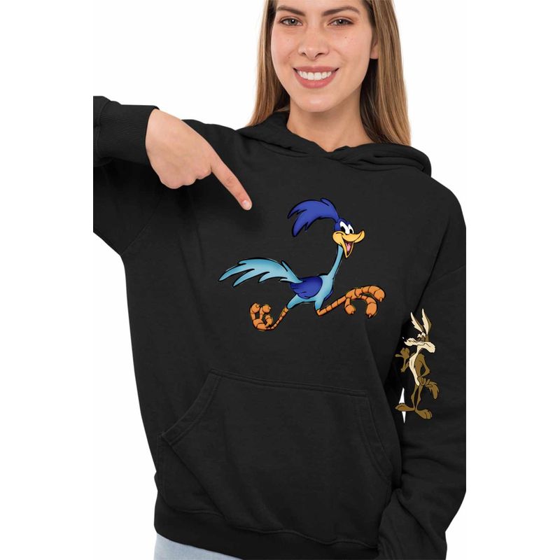 Fashion, accesorii si bijuterii - Femei - Imbracaminte femei - Hanorace femei - Hanorac Femei Cioiotul Strutul Beep Beep, negru, marime S - Infinity.ro