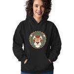 Fashion, accesorii si bijuterii - Femei - Imbracaminte femei - Hanorace femei - Hanorac Femei Leu Zodiac Horoscop Leo Mandala Astrologie, negru, marime S - Infinity.ro
