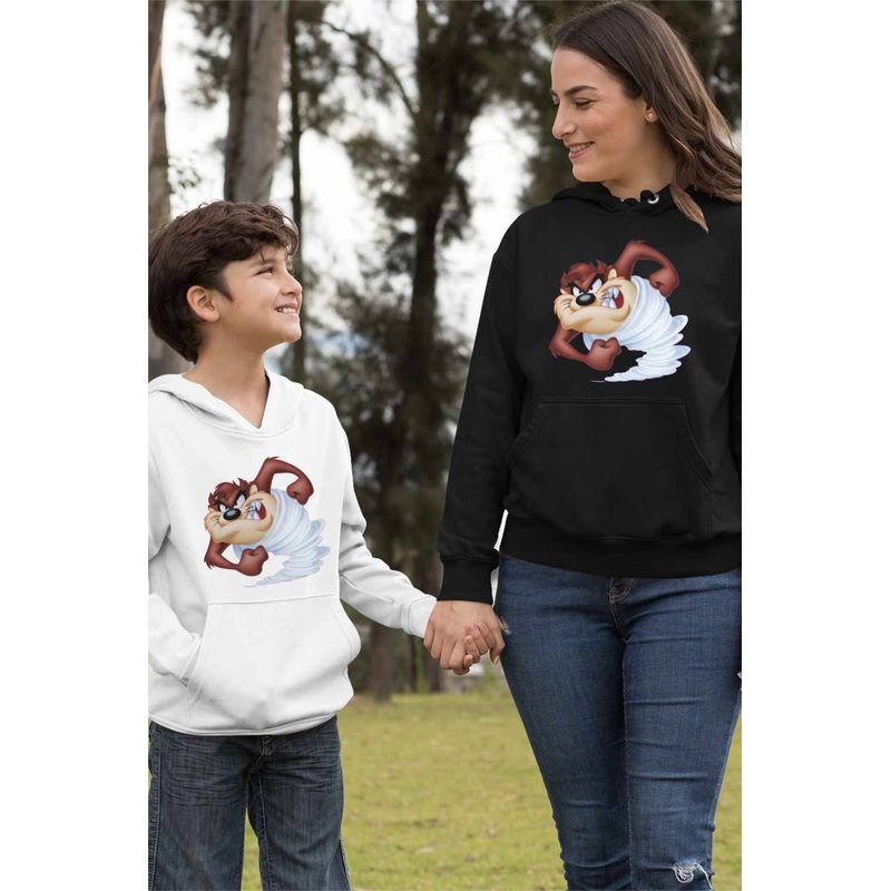 Fashion, accesorii si bijuterii - Femei - Imbracaminte femei - Hanorace femei - Hanorac Femei Taz Tornada Diavol Tasmanian, negru, marime S - Infinity.ro