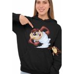 Fashion, accesorii si bijuterii - Femei - Imbracaminte femei - Hanorace femei - Hanorac Femei Taz Tornada Diavol Tasmanian, negru, marime S - Infinity.ro
