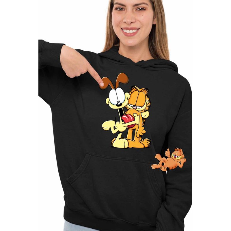 Fashion, accesorii si bijuterii - Femei - Imbracaminte femei - Hanorace femei - Hanorac Femei Garfield Odie Best Friends, negru, marime S - Infinity.ro