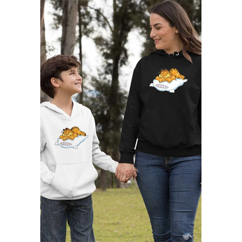 Fashion, accesorii si bijuterii - Femei - Imbracaminte femei - Hanorace femei - Hanorac Femei Garfield Somn Perna Nani, negru, marime S - Infinity.ro