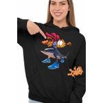 Fashion, accesorii si bijuterii - Femei - Imbracaminte femei - Hanorace femei - Hanorac Femei Garfield Rechin Tralalero Tralalala, negru, marime S - Infinity.ro