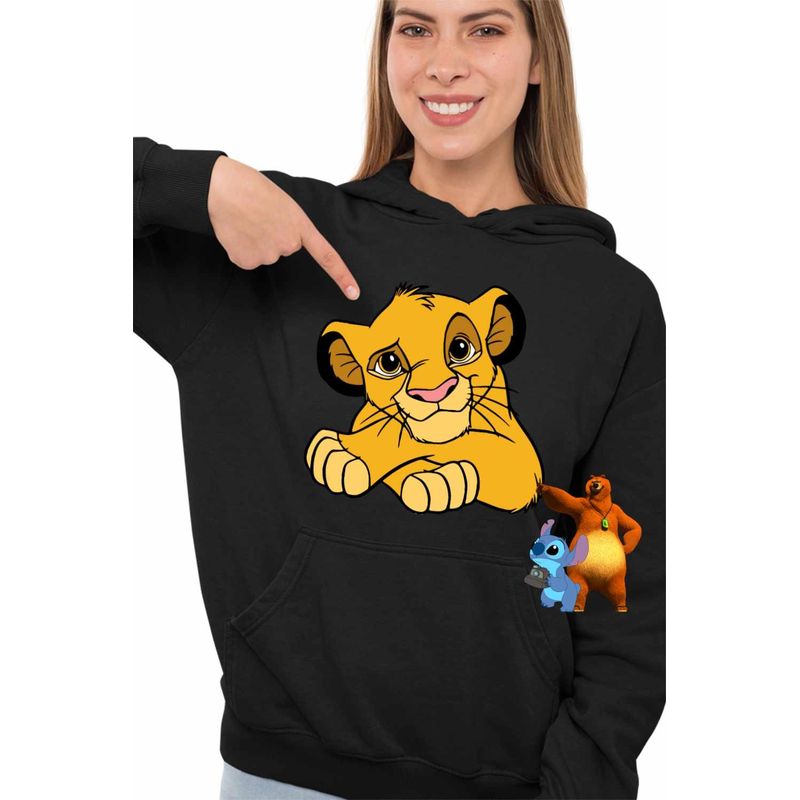 Fashion, accesorii si bijuterii - Femei - Imbracaminte femei - Hanorace femei - Hanorac Femei Simba Lion King, negru, marime S - Infinity.ro