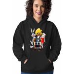 Fashion, accesorii si bijuterii - Femei - Imbracaminte femei - Hanorace femei - Hanorac Femei Speedy Gonzales Capucino Asasino Bugs Bunny Betty Boop, negru, marime S - Infinity.ro