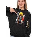 Fashion, accesorii si bijuterii - Femei - Imbracaminte femei - Hanorace femei - Hanorac Femei Speedy Gonzales Capucino Asasino Bugs Bunny Betty Boop, negru, marime S - Infinity.ro