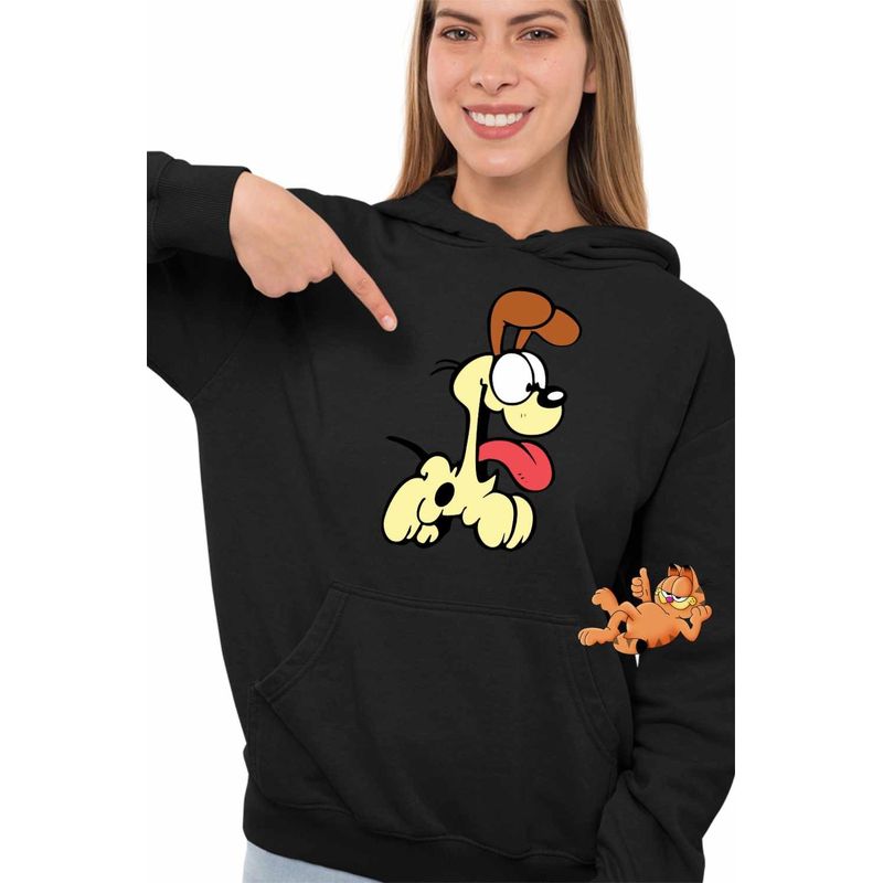 Fashion, accesorii si bijuterii - Femei - Imbracaminte femei - Hanorace femei - Hanorac Femei Garfield Odie Catel, negru, marime S - Infinity.ro
