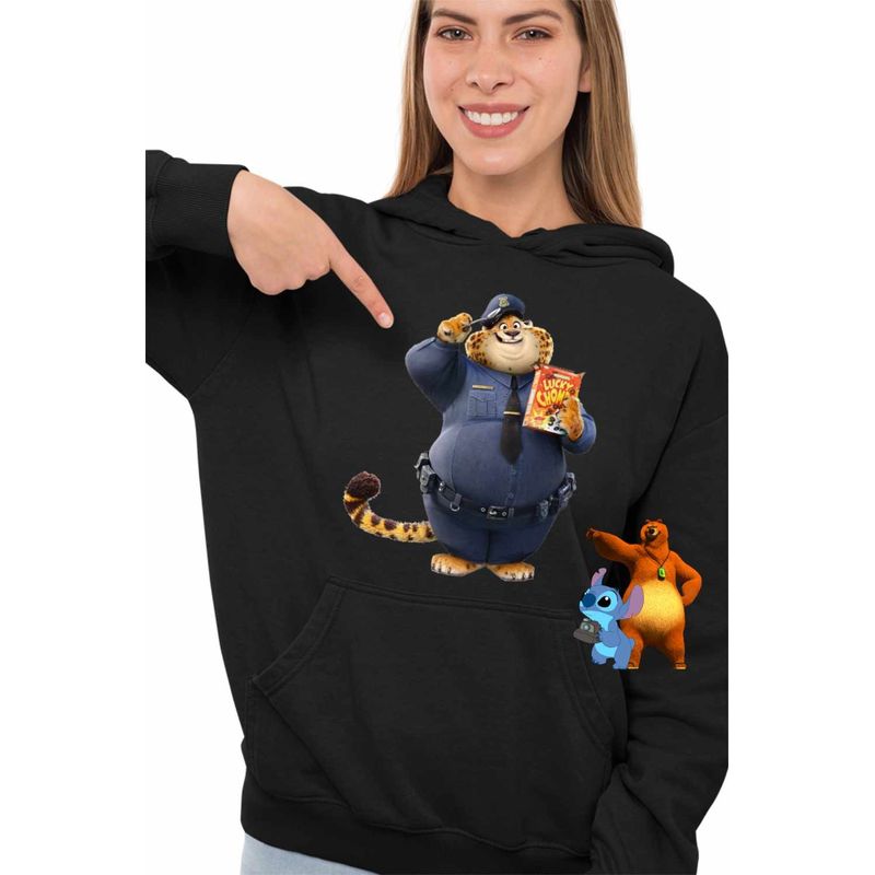 Fashion, accesorii si bijuterii - Femei - Imbracaminte femei - Hanorace femei - Hanorac Femei Zootopia Gheruta Tigru Politist, negru, marime S - Infinity.ro