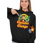Fashion, accesorii si bijuterii - Femei - Imbracaminte femei - Hanorace femei - Hanorac Femei Curiosul George Jungla Desene Animate, negru, marime S - Infinity.ro