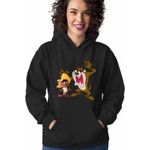 Fashion, accesorii si bijuterii - Femei - Imbracaminte femei - Hanorace femei - Hanorac Femei Speedy Gonzalez Taz Tasmanian Diavol, negru, marime S - Infinity.ro