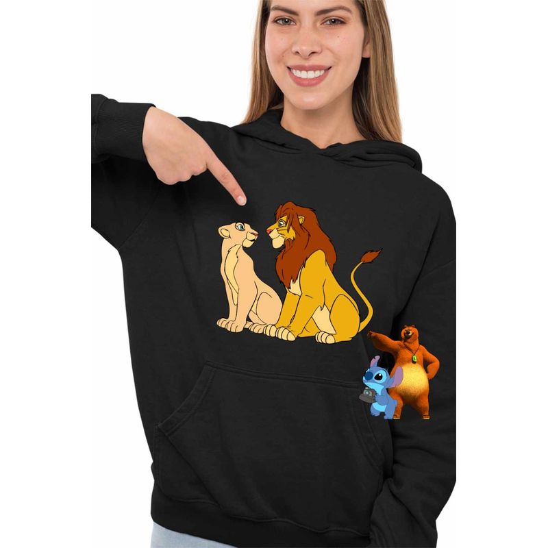 Fashion, accesorii si bijuterii - Femei - Imbracaminte femei - Hanorace femei - Hanorac Femei Mufasa Sarabi Lion King, negru, marime S - Infinity.ro