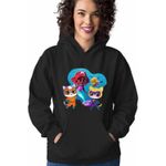 Fashion, accesorii si bijuterii - Femei - Imbracaminte femei - Hanorace femei - Hanorac Femei Super Pisicute Ghem Sclipi Ariel Mica Sirena, negru, marime S - Infinity.ro