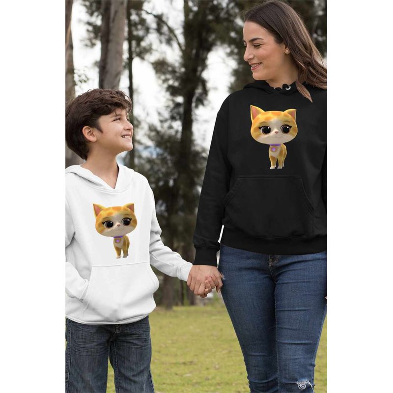 Fashion, accesorii si bijuterii - Femei - Imbracaminte femei - Hanorace femei - Hanorac Femei SuperKitties Sclipi Sparks Super Pisicute, negru, marime S - Infinity.ro