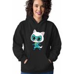 Fashion, accesorii si bijuterii - Femei - Imbracaminte femei - Hanorace femei - Hanorac Femei Super Pisicute Bitsy SuperKitties, negru, marime S - Infinity.ro
