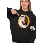 Fashion, accesorii si bijuterii - Femei - Imbracaminte femei - Hanorace femei - Hanorac Femei Popeye Marinarul Geam Vapor Comandant, negru, marime S - Infinity.ro
