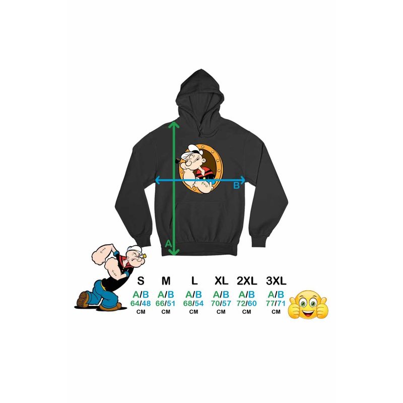 Fashion, accesorii si bijuterii - Femei - Imbracaminte femei - Hanorace femei - Hanorac Femei Popeye Marinarul Geam Vapor Comandant, negru, marime S - Infinity.ro