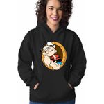 Fashion, accesorii si bijuterii - Femei - Imbracaminte femei - Hanorace femei - Hanorac Femei Popeye Marinarul Geam Vapor Comandant, negru, marime S - Infinity.ro