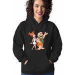 Fashion, accesorii si bijuterii - Femei - Imbracaminte femei - Hanorace femei - Hanorac Femei Familia Flintstone Fred Wilma Plimbare Valentines Dragobete, negru, marime S - Infinity.ro