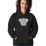 Fashion, accesorii si bijuterii - Femei - Imbracaminte femei - Hanorace femei - Hanorac Femei Squishmallows Elefant Africa, negru, marime S - Infinity.ro