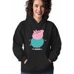 Fashion, accesorii si bijuterii - Femei - Imbracaminte femei - Hanorace femei - Hanorac Femei Tata Purcelusa Peppa Pig Pepa, negru, marime S - Infinity.ro