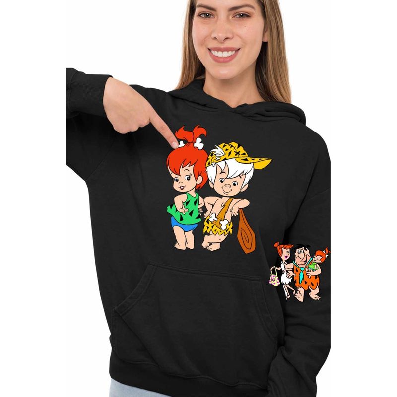 Fashion, accesorii si bijuterii - Femei - Imbracaminte femei - Hanorace femei - Hanorac Femei Familia Flintstone Bamm Bamm Pebbles Bebelusi Epoca de Piatra, negru, marime S - Infinity.ro