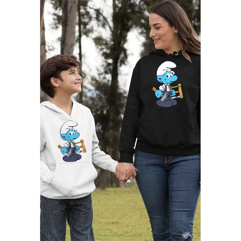 Fashion, accesorii si bijuterii - Femei - Imbracaminte femei - Hanorace femei - Hanorac Femei Strumful Tamplar Constructii Dulgher, negru, marime S - Infinity.ro