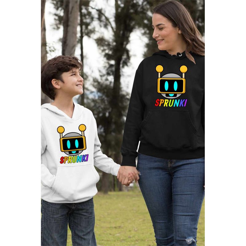 Fashion, accesorii si bijuterii - Femei - Imbracaminte femei - Hanorace femei - Hanorac Femei Sprunki Fun Bot Song Music Game, negru, marime S - Infinity.ro