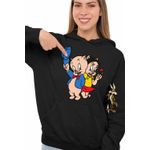 Fashion, accesorii si bijuterii - Femei - Imbracaminte femei - Hanorace femei - Hanorac Femei Porky Petunia Looney Tunes, negru, marime S - Infinity.ro