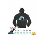 Fashion, accesorii si bijuterii - Femei - Imbracaminte femei - Hanorace femei - Hanorac Femei Marinar Popeye Desene Animate Timonier, negru, marime S - Infinity.ro
