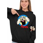 Fashion, accesorii si bijuterii - Femei - Imbracaminte femei - Hanorace femei - Hanorac Femei Marinar Popeye Desene Animate Timonier, negru, marime S - Infinity.ro