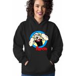 Fashion, accesorii si bijuterii - Femei - Imbracaminte femei - Hanorace femei - Hanorac Femei Marinar Popeye Desene Animate Timonier, negru, marime S - Infinity.ro
