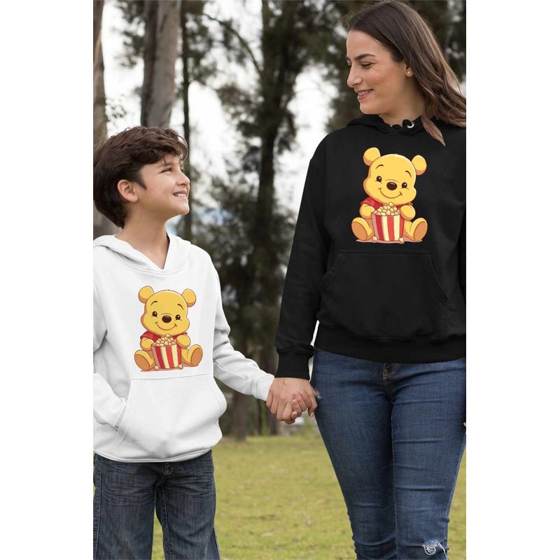 Fashion, accesorii si bijuterii - Femei - Imbracaminte femei - Hanorace femei - Hanorac Femei Winnie the Pooh Popcorn, negru, marime S - Infinity.ro