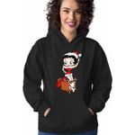 Fashion, accesorii si bijuterii - Femei - Imbracaminte femei - Hanorace femei - Hanorac Femei Betty Boop Craciunita Mos Craciun, negru, marime S - Infinity.ro